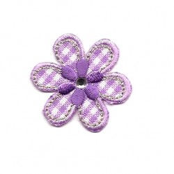 Iron-on Embroidery Sticker - Lilac Flower with Strass